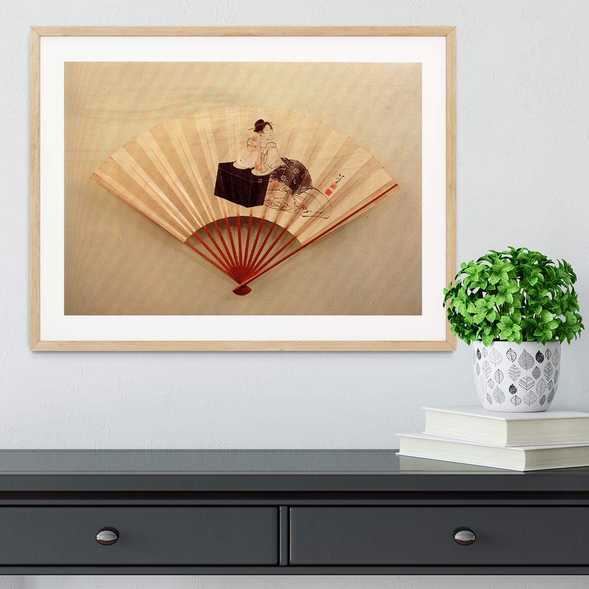 Young lady by Hokusai Framed Print - Canvas Art Rocks - 3