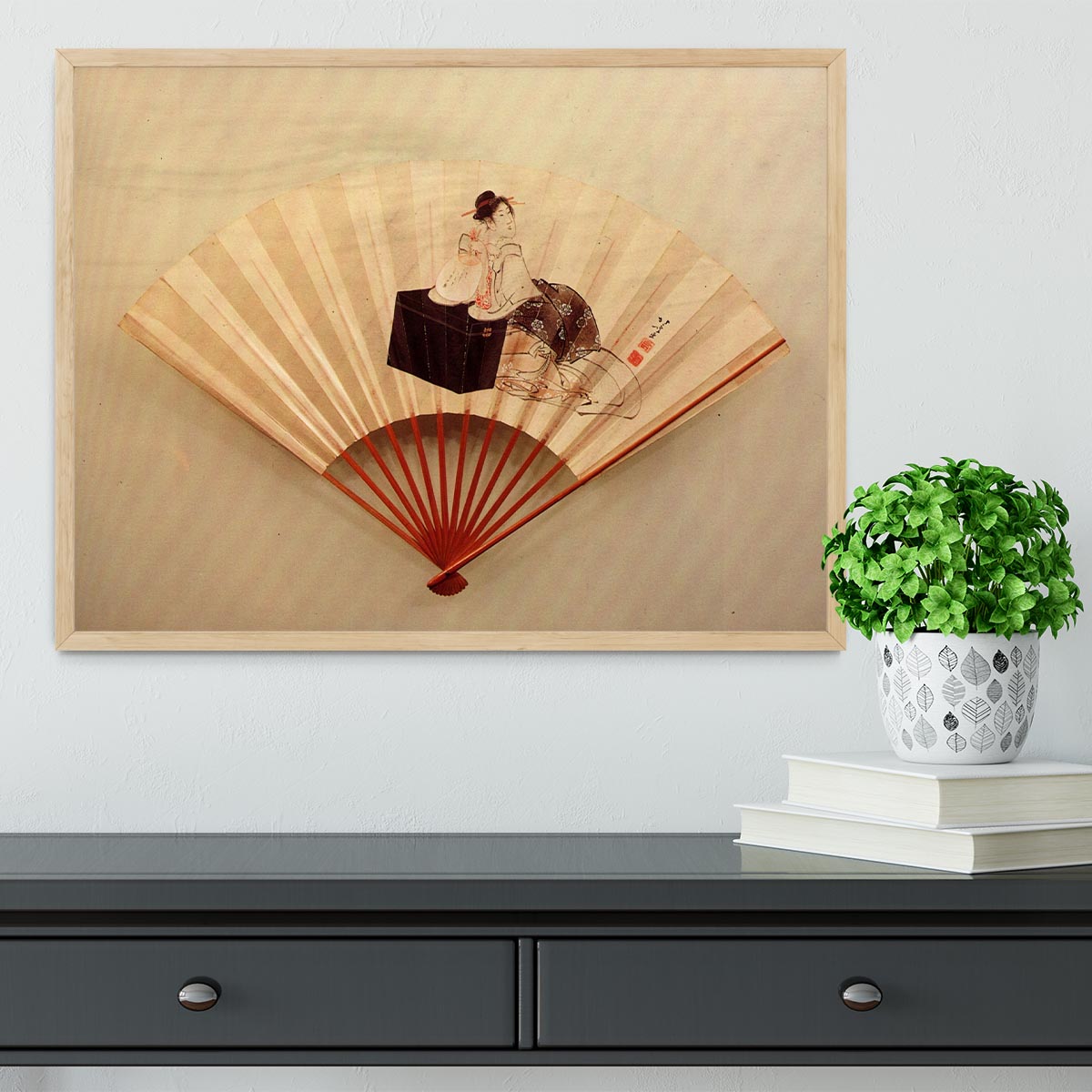 Young lady by Hokusai Framed Print - Canvas Art Rocks - 4