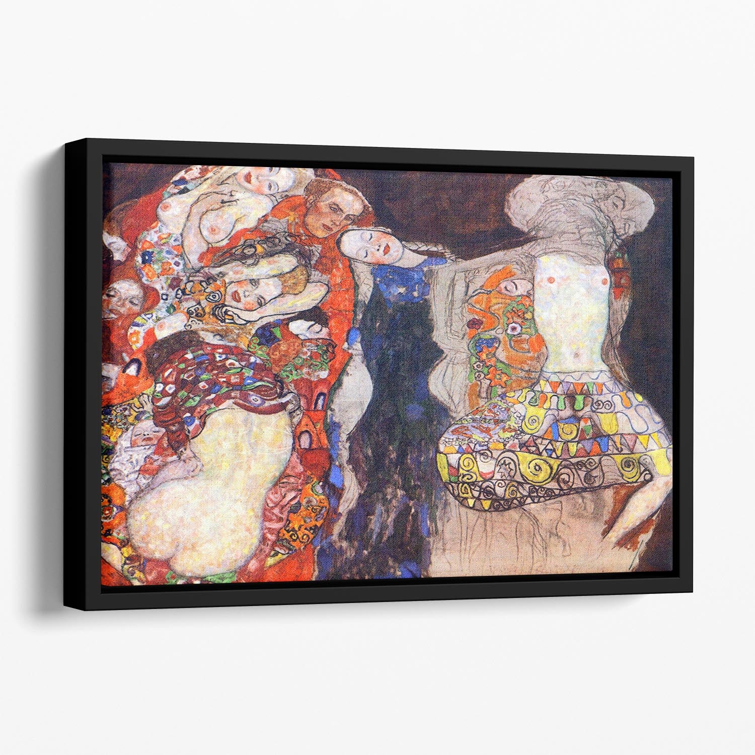 adorn the bride with veil and wreath by Klimt Floating Framed Canvas