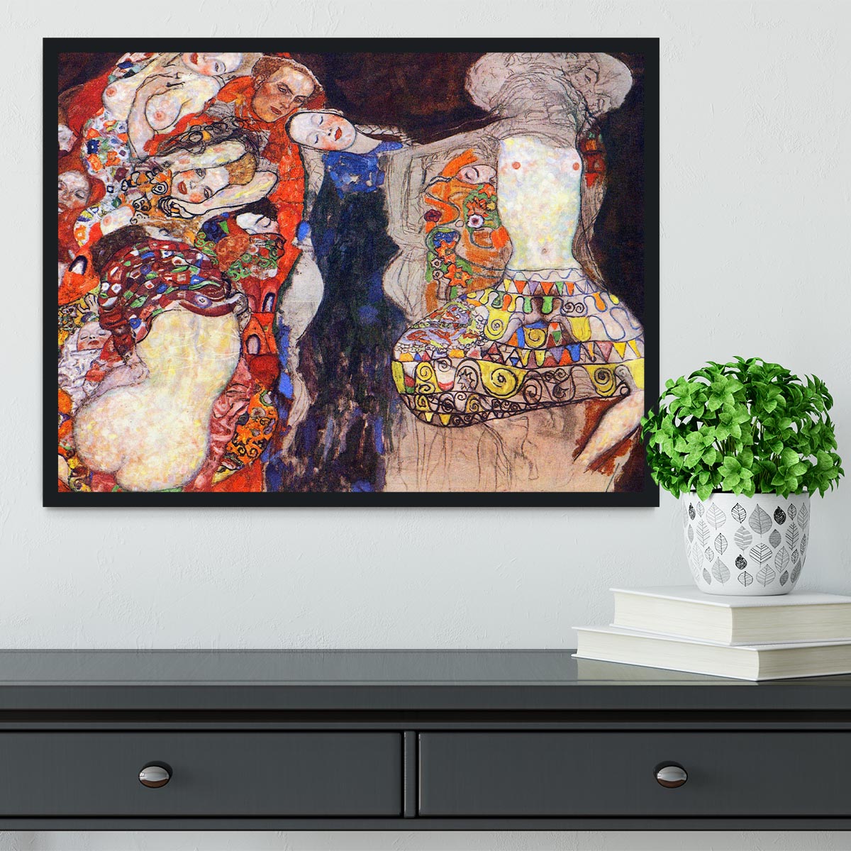 adorn the bride with veil and wreath by Klimt Framed Print - Canvas Art Rocks - 2