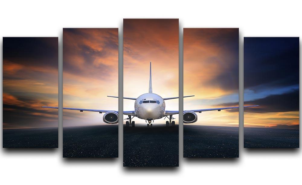 air plane preparing to take off 5 Split Panel Canvas - Canvas Art Rocks - 1