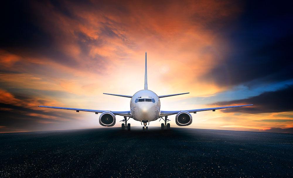 air plane preparing to take off Wall Mural Wallpaper - Canvas Art Rocks - 1