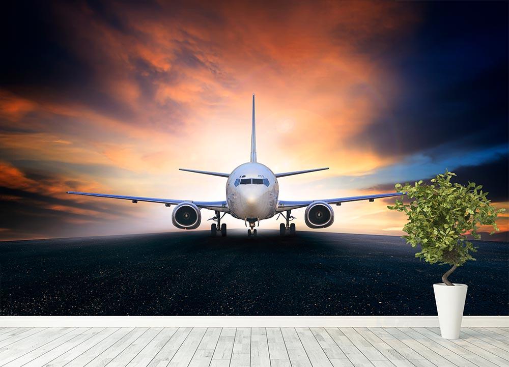 air plane preparing to take off Wall Mural Wallpaper - Canvas Art Rocks - 4