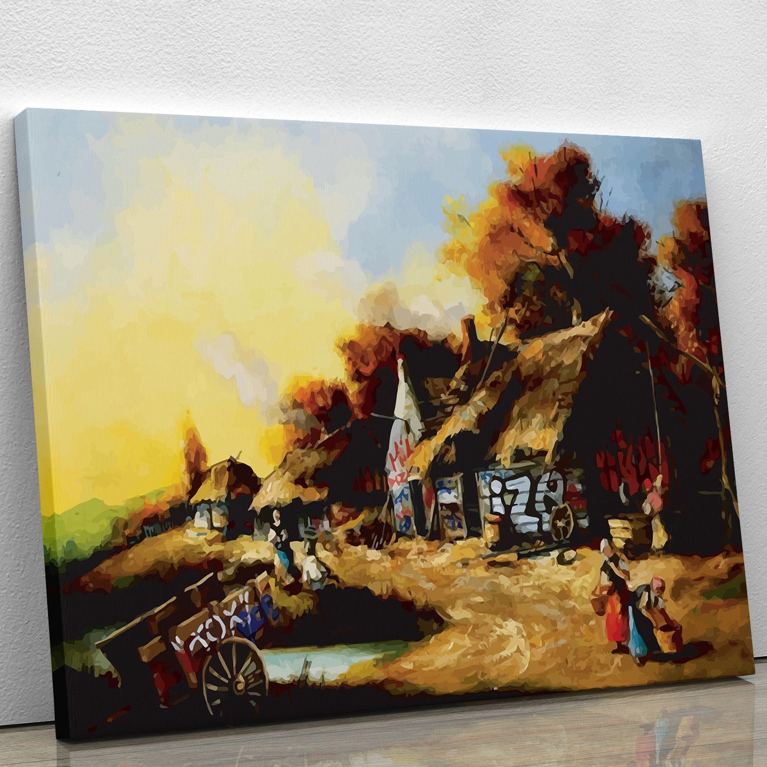 banksy Countryside Graffiti Canvas Print or Poster - Canvas Art Rocks - 1