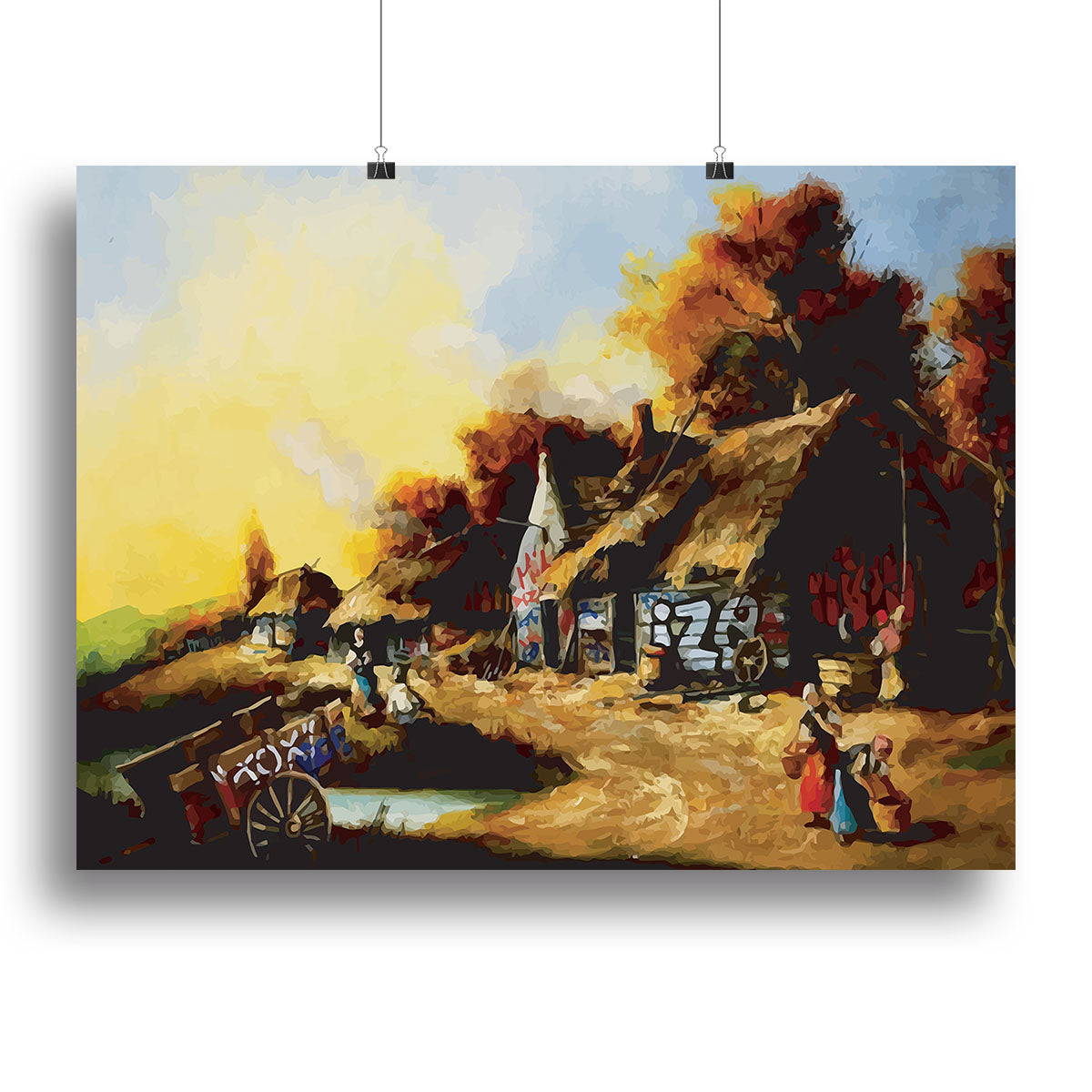 banksy Countryside Graffiti Canvas Print or Poster - Canvas Art Rocks - 2