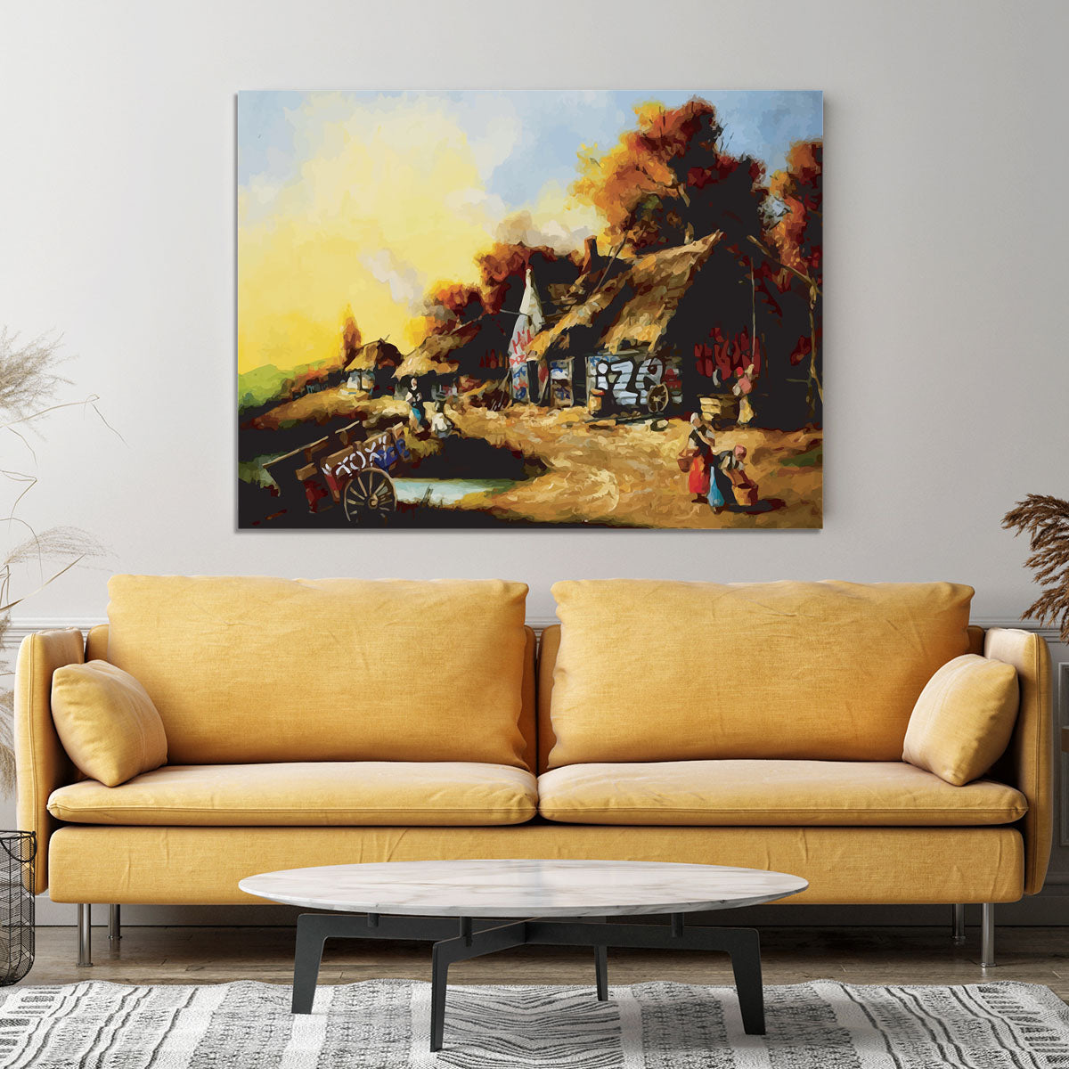 banksy Countryside Graffiti Canvas Print or Poster - Canvas Art Rocks - 4