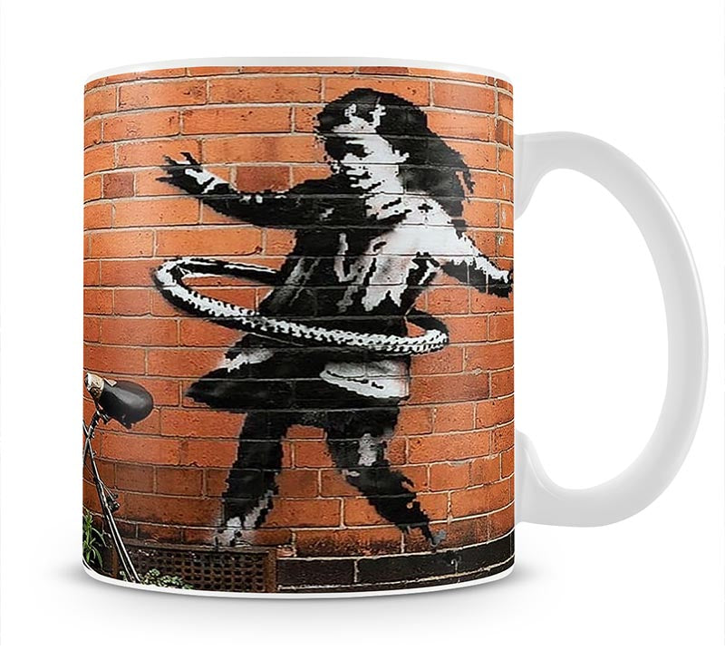banksy Hula Hoop Girl Mug - Canvas Art Rocks - 1
