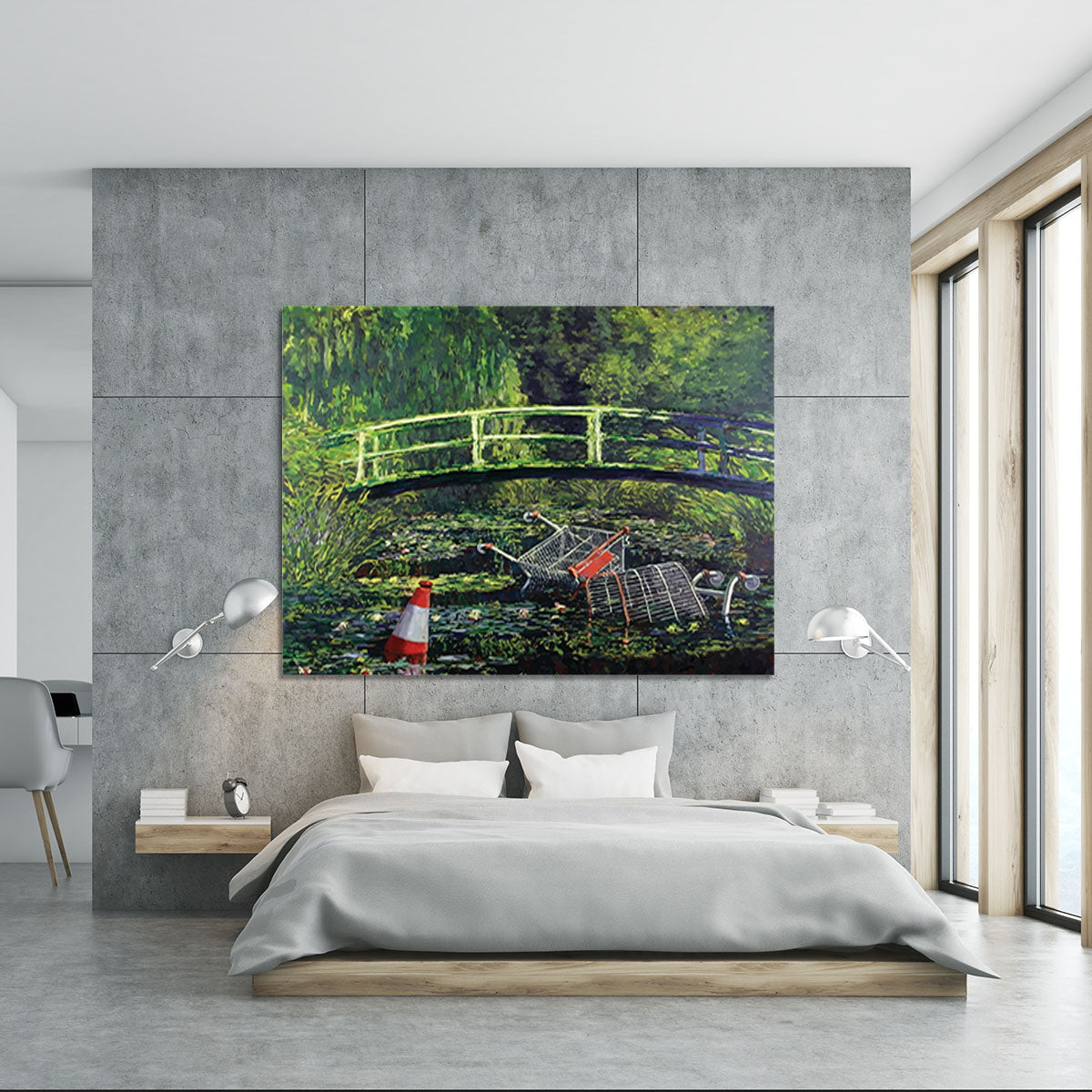 banksy Water Lilies Trash Canvas Print or Poster - Canvas Art Rocks - 5