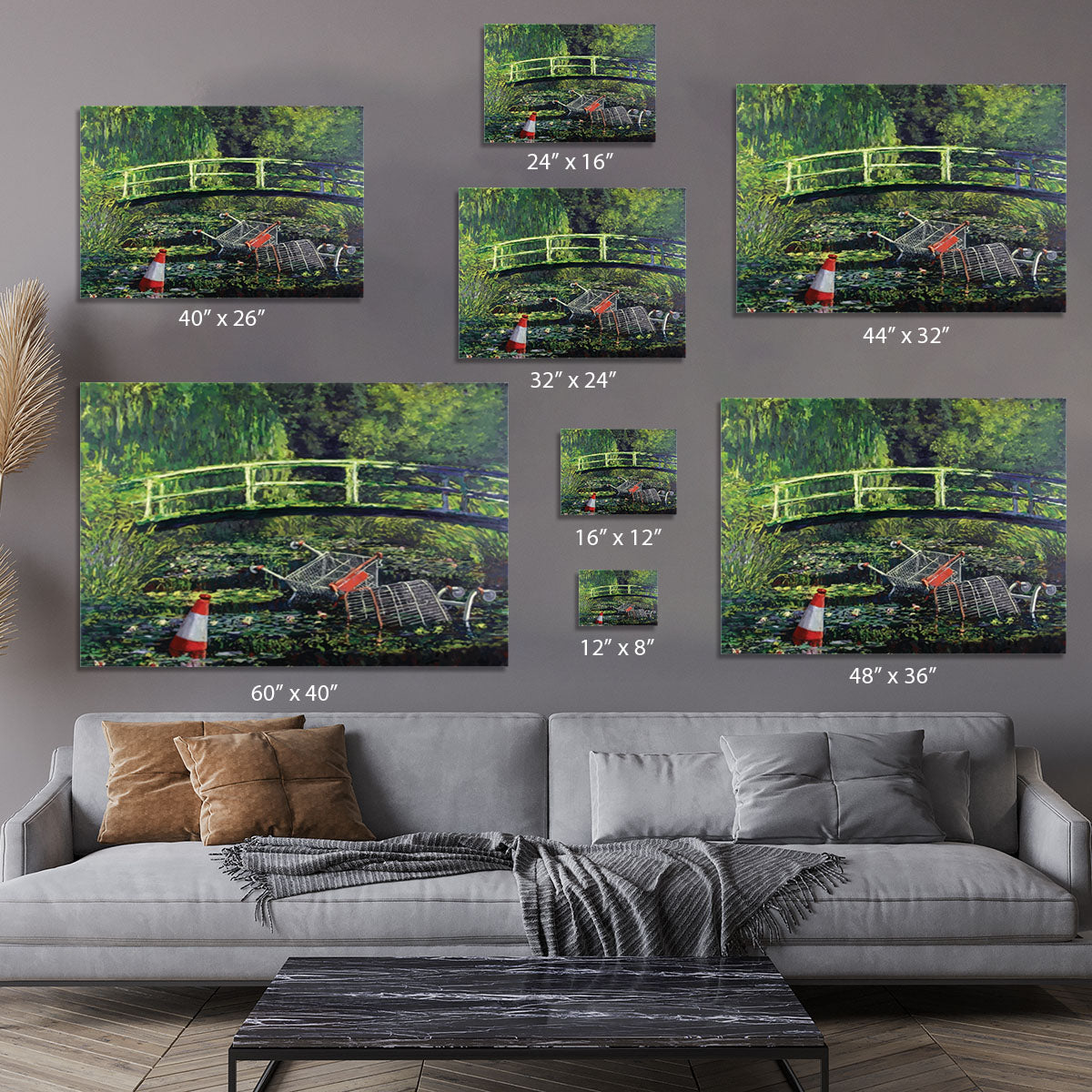 banksy Water Lilies Trash Canvas Print or Poster - Canvas Art Rocks - 7