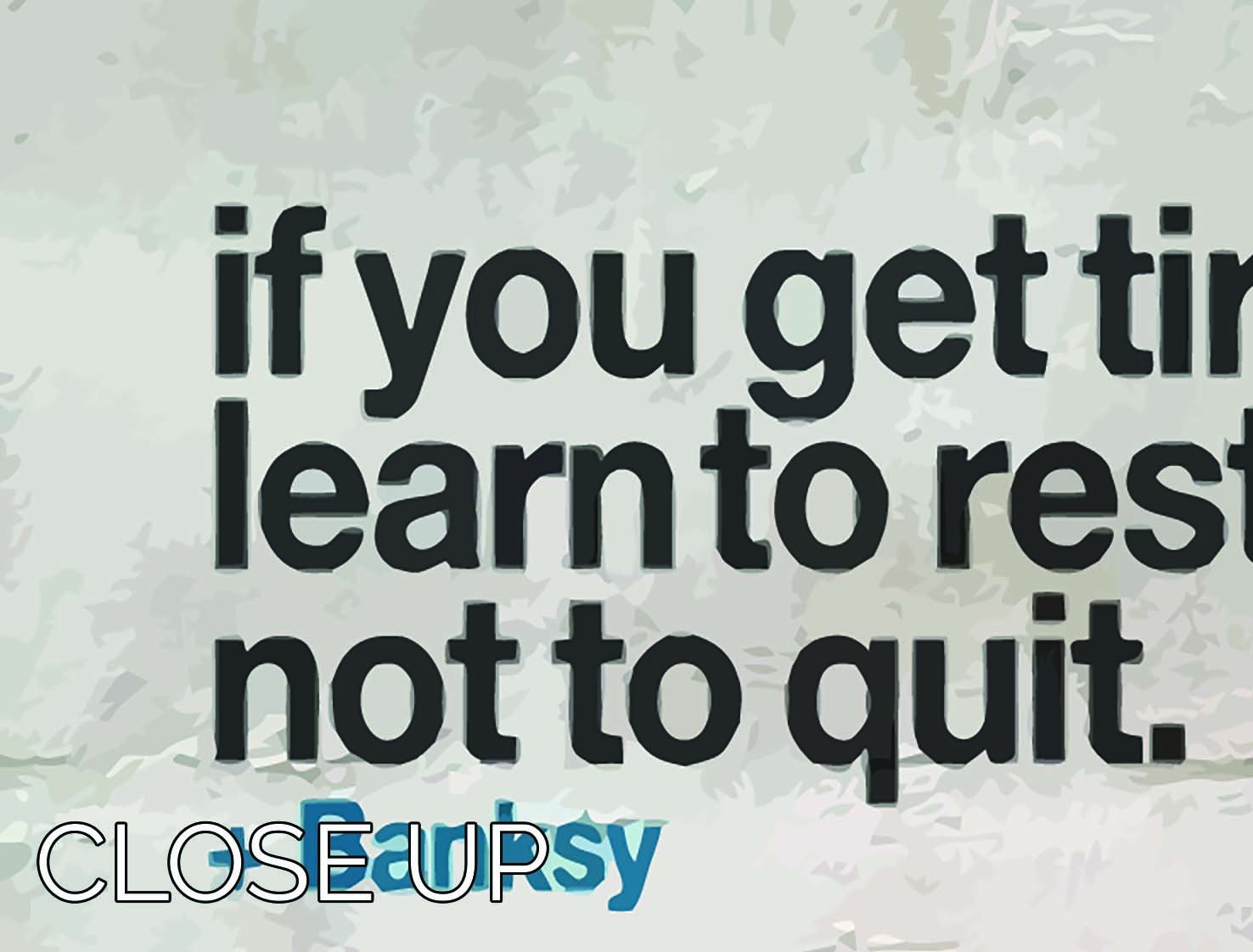 banksy if you get tired 3 Split Panel Canvas Print - Canvas Art Rocks - 3