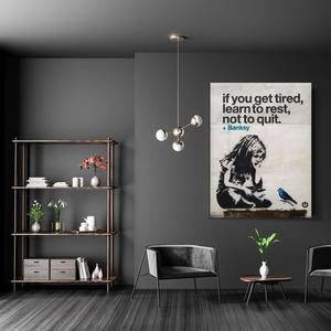 banksy if you get tired Canvas Print or Poster