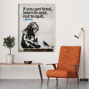 banksy if you get tired Canvas Print or Poster