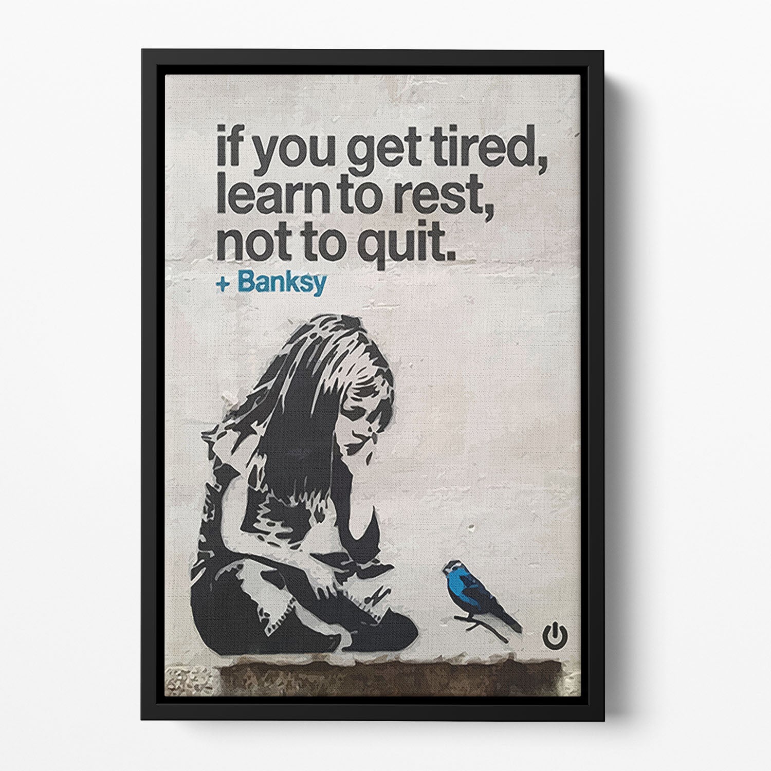 banksy if you get tired Floating Framed Canvas