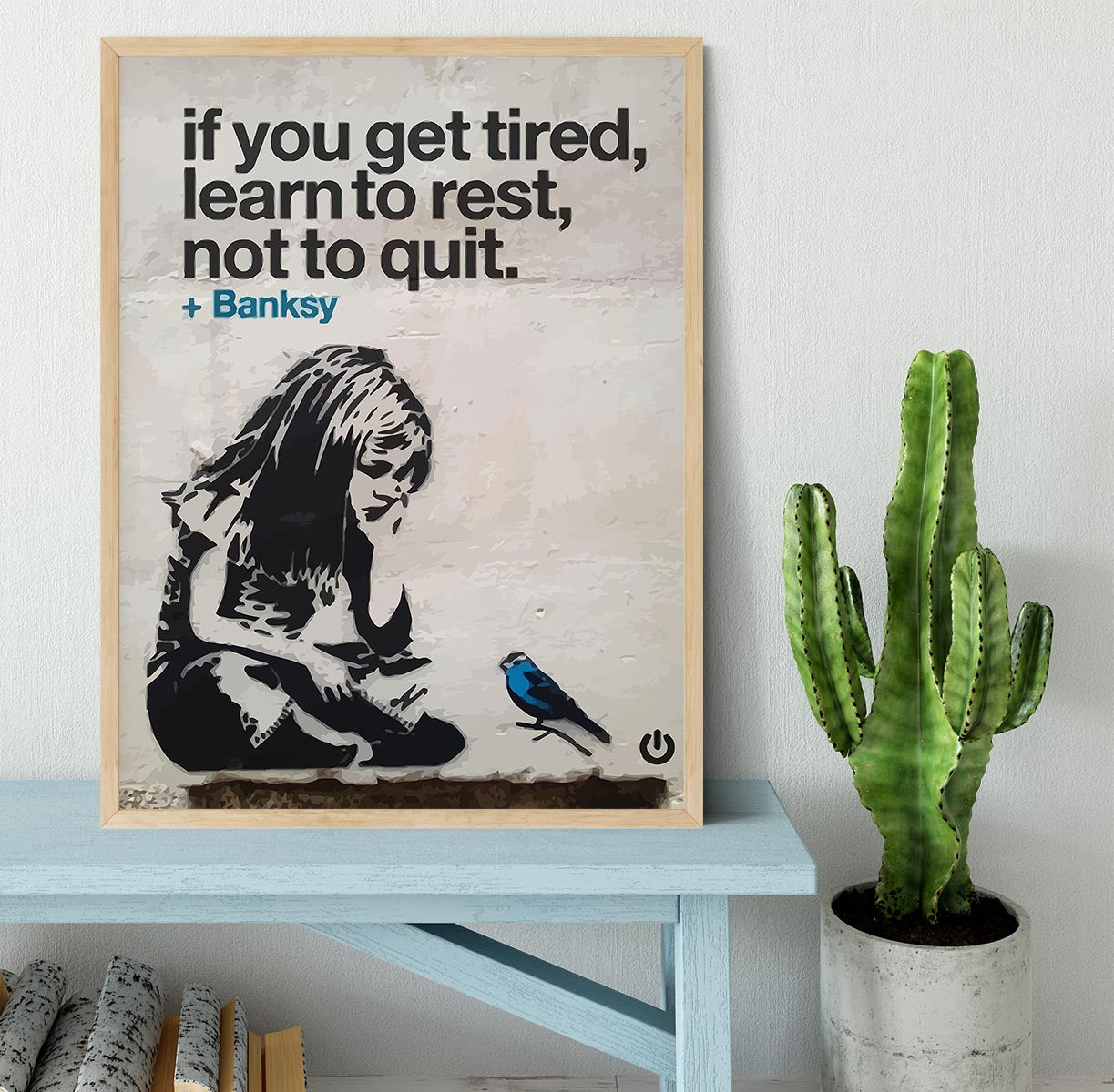 banksy if you get tired Framed Print - Canvas Art Rocks - 4