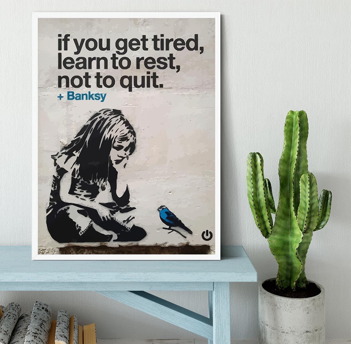 banksy if you get tired Framed Print - Canvas Art Rocks -6