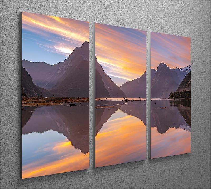 high mountain glacier at milford sound 3 Split Panel Canvas Print - Canvas Art Rocks - 2