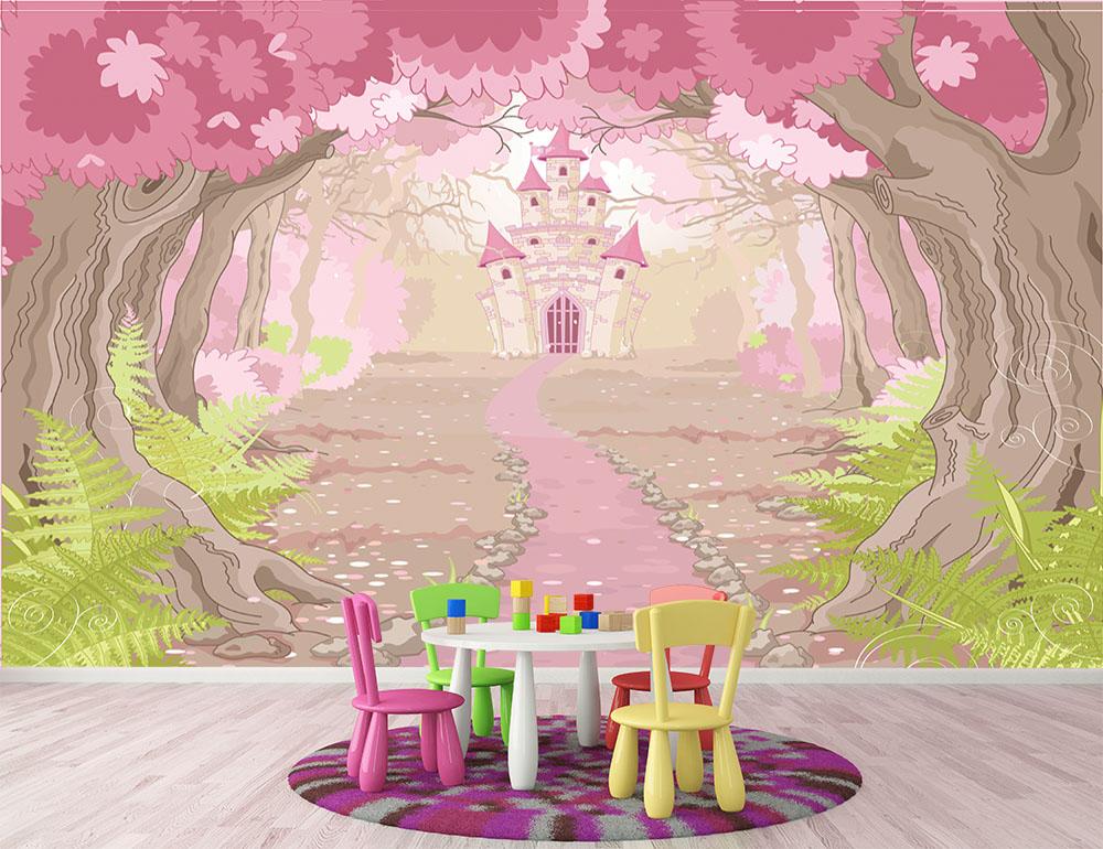 magic fairy tale princess castle Wall Mural Wallpaper - Canvas Art Rocks - 2