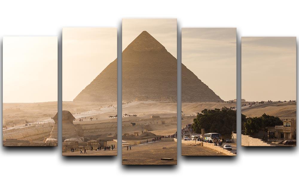 pyramid of Giza in Egypt 5 Split Panel Canvas - Canvas Art Rocks - 1