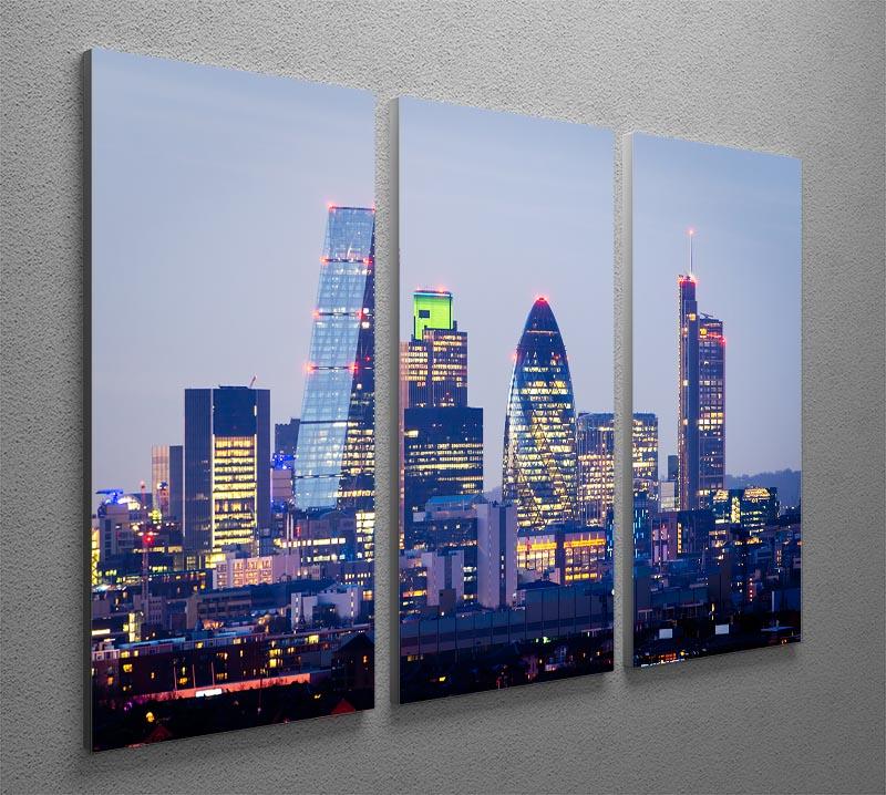 skyline from Greenwich 3 Split Panel Canvas Print - Canvas Art Rocks - 2