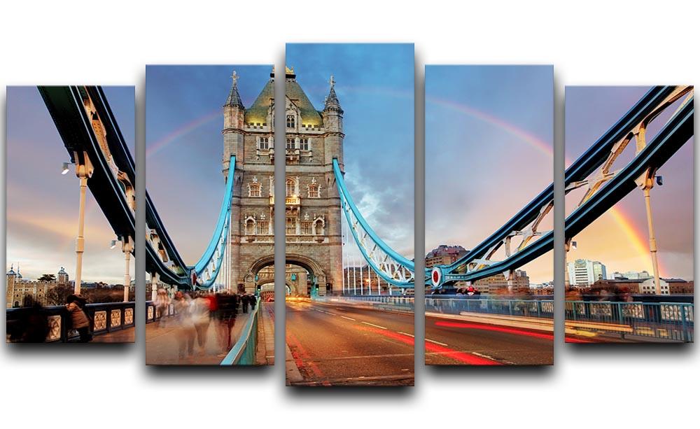 slow shutter speed Tower Bridge 5 Split Panel Canvas - Canvas Art Rocks - 1