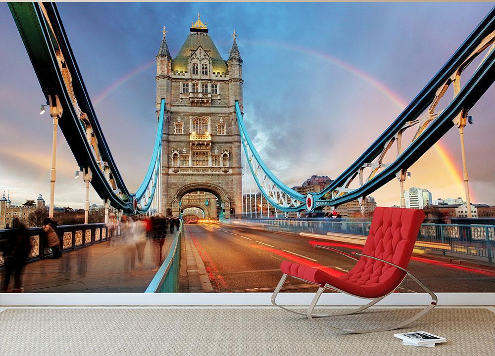 slow shutter speed Tower Bridge Wall Mural Wallpaper - Canvas Art Rocks - 2