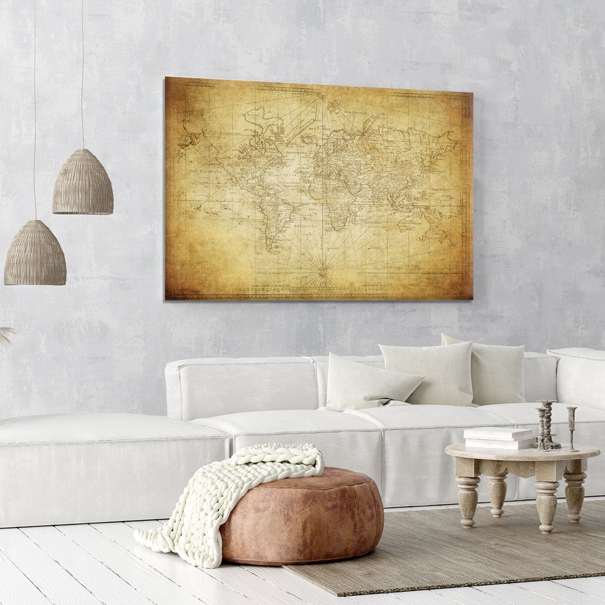 vintage map of the world 1778 Canvas Print or Poster - Canvas Art Rocks - 6