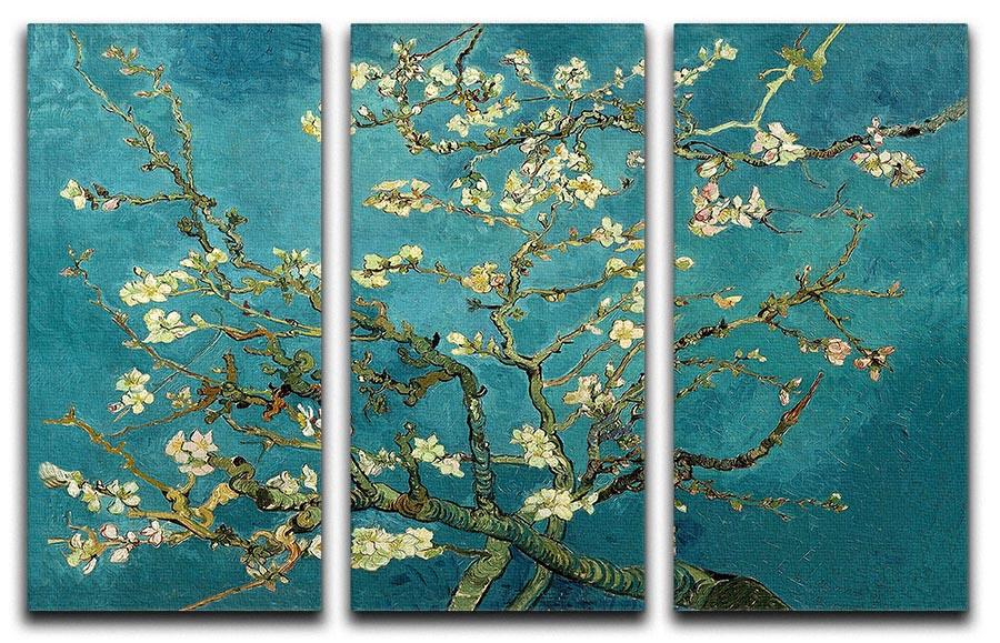 Van Gogh Almond Blossom split-panel canvas print for calm blue floral wall art