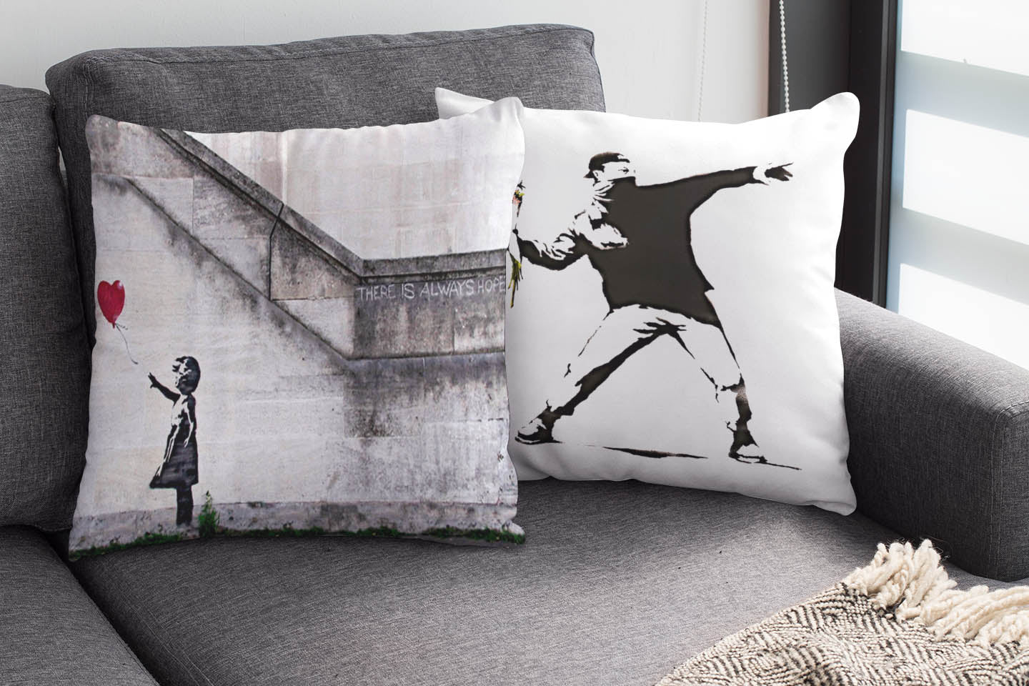 Banksy Cushions: Urban Home Accessories