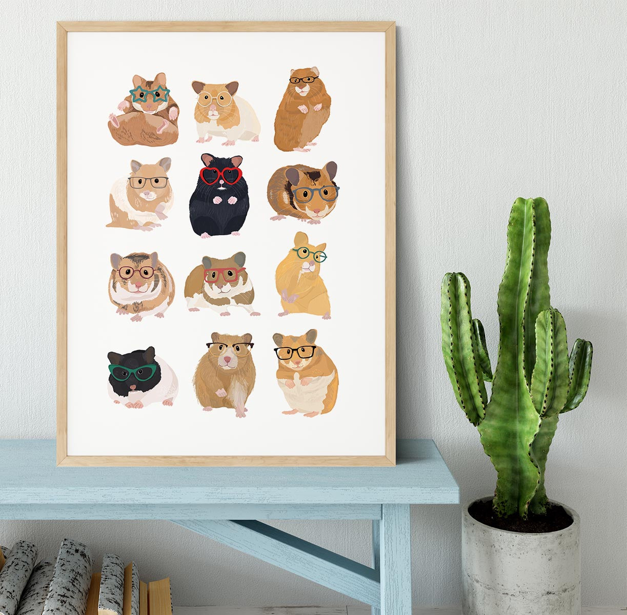 12 Hamsters In Glasses Framed Print - 1x - 3