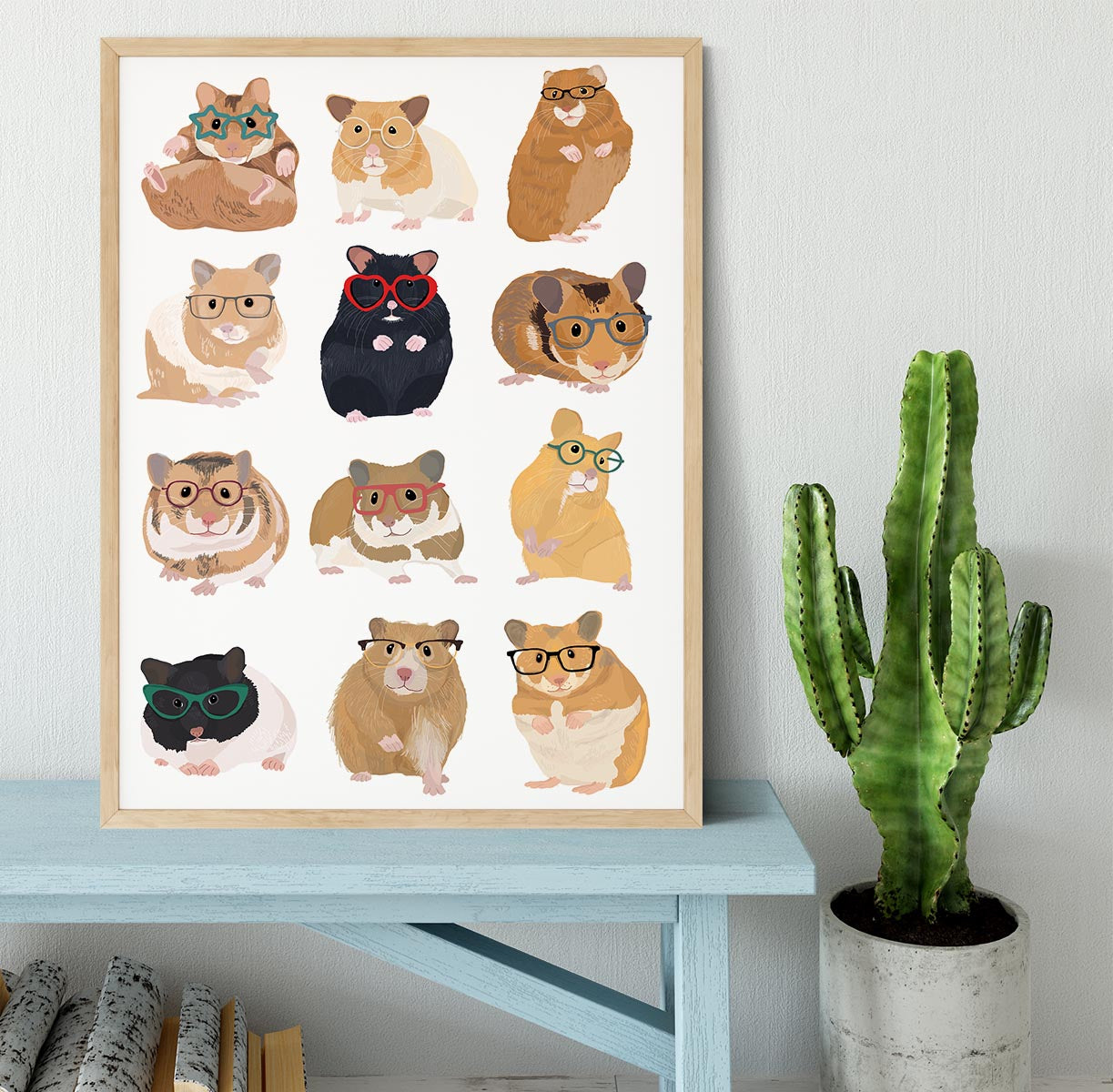 12 Hamsters In Glasses Framed Print - 1x - 4