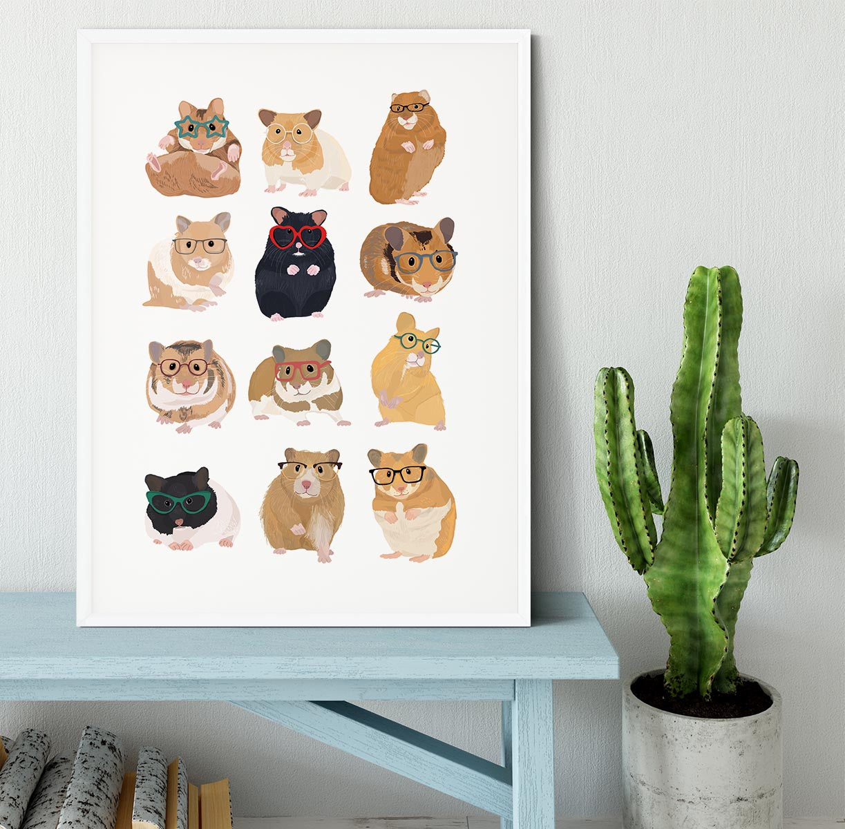 12 Hamsters In Glasses Framed Print - 1x - 5