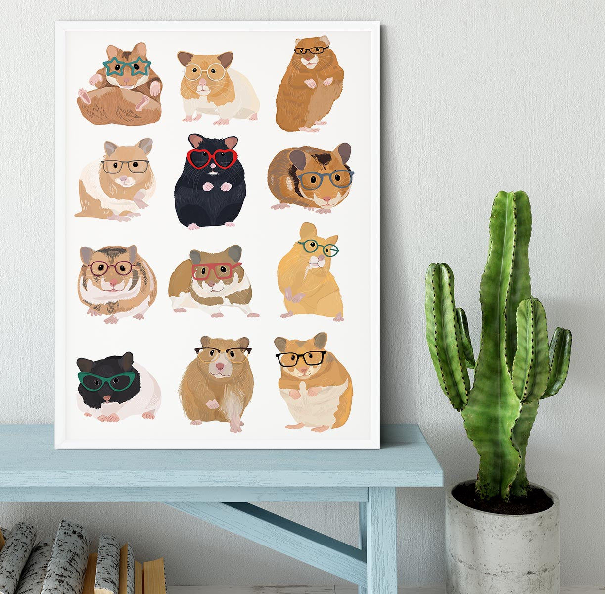 12 Hamsters In Glasses Framed Print - 1x -6