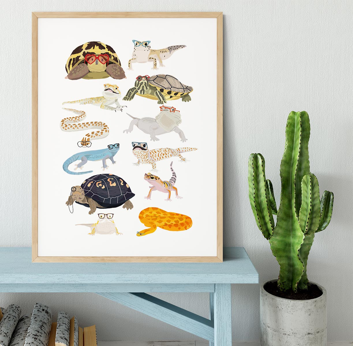 12 Reptiles In Glasses Framed Print - 1x - 3