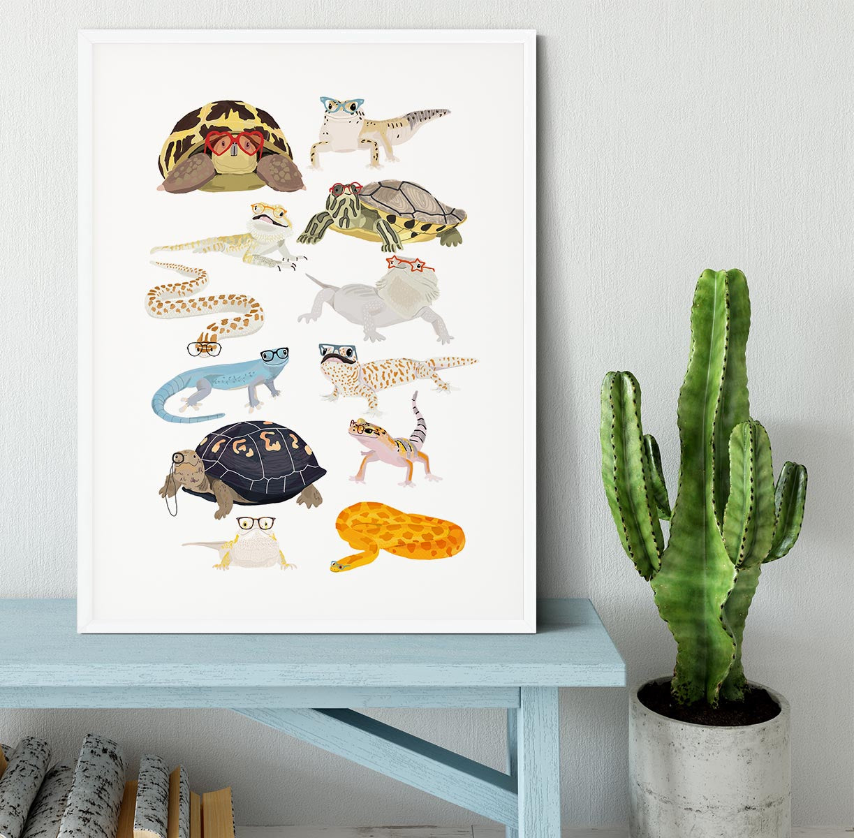 12 Reptiles In Glasses Framed Print - 1x - 5