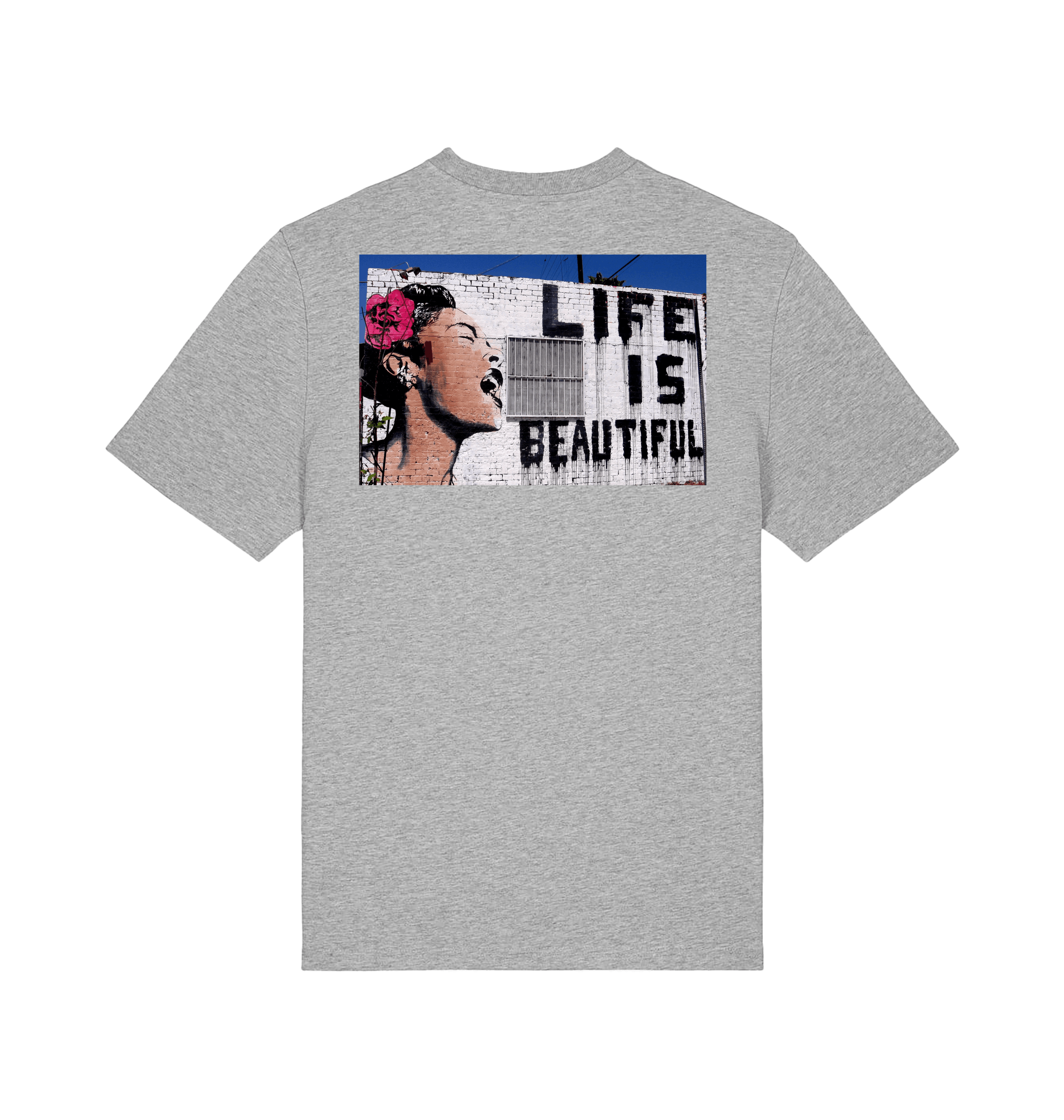 Heather Grey Printed T-shirt Back