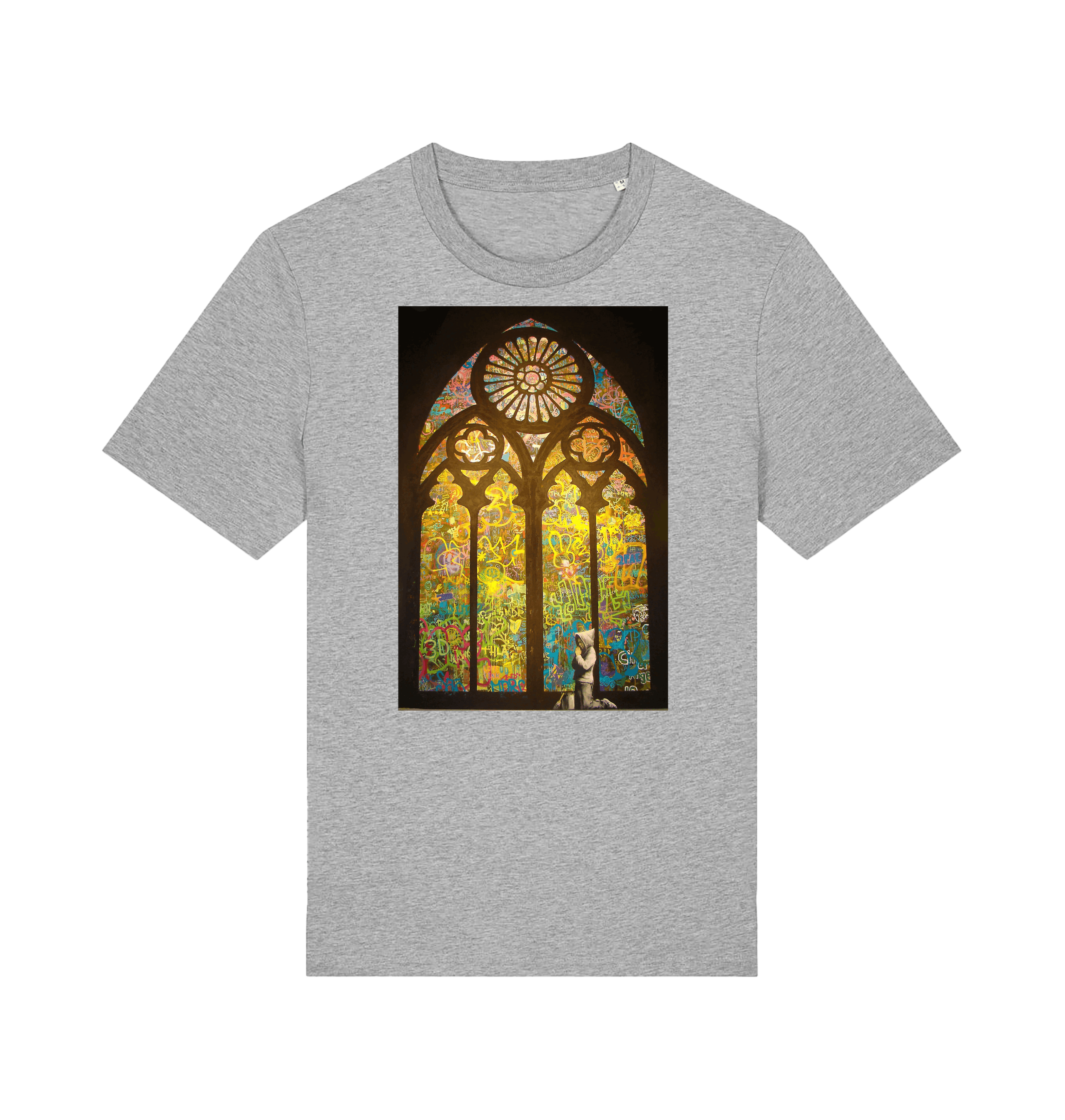 Heather Grey Printed T-shirt Front