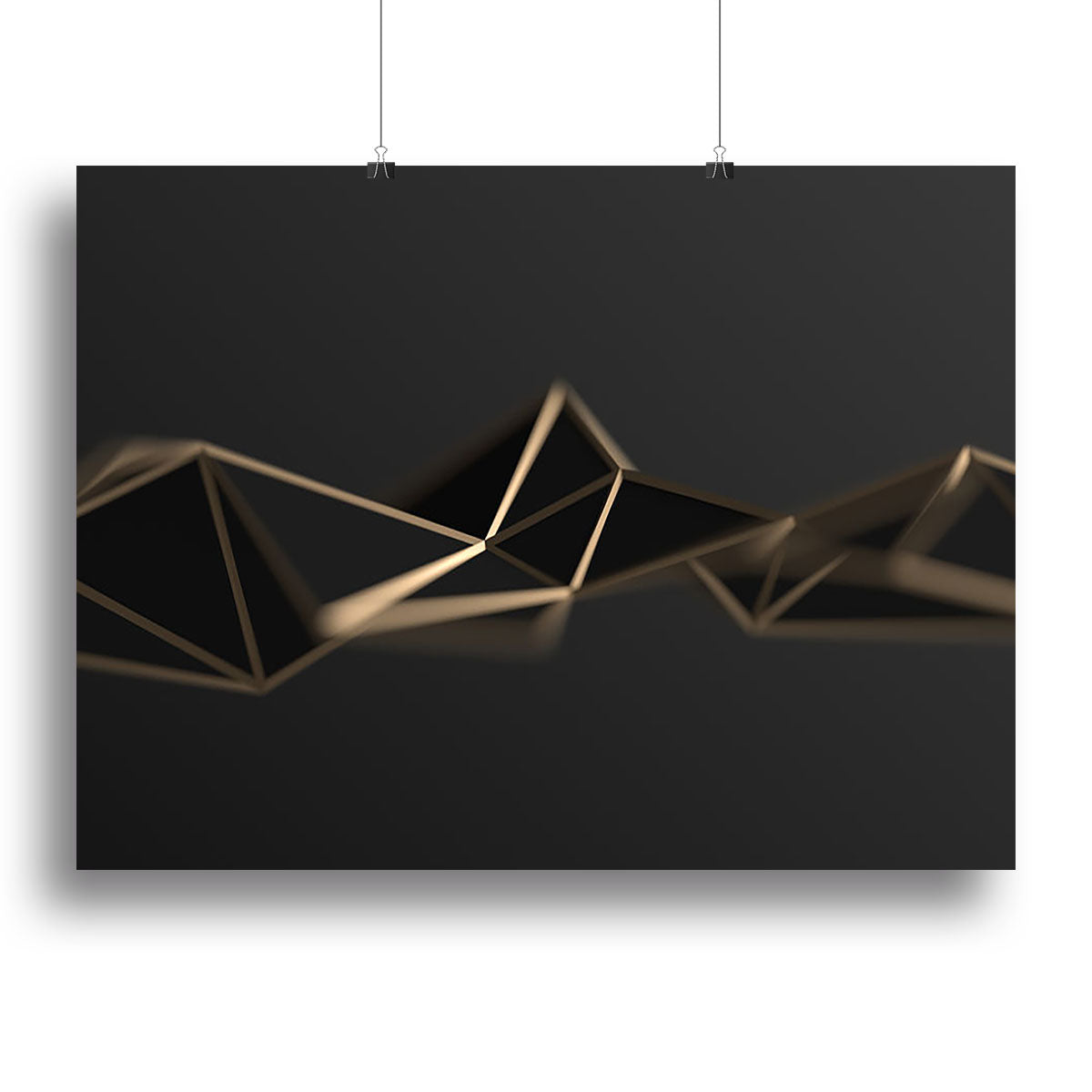 3D Gold Triangluated Surface Poster - Unframed