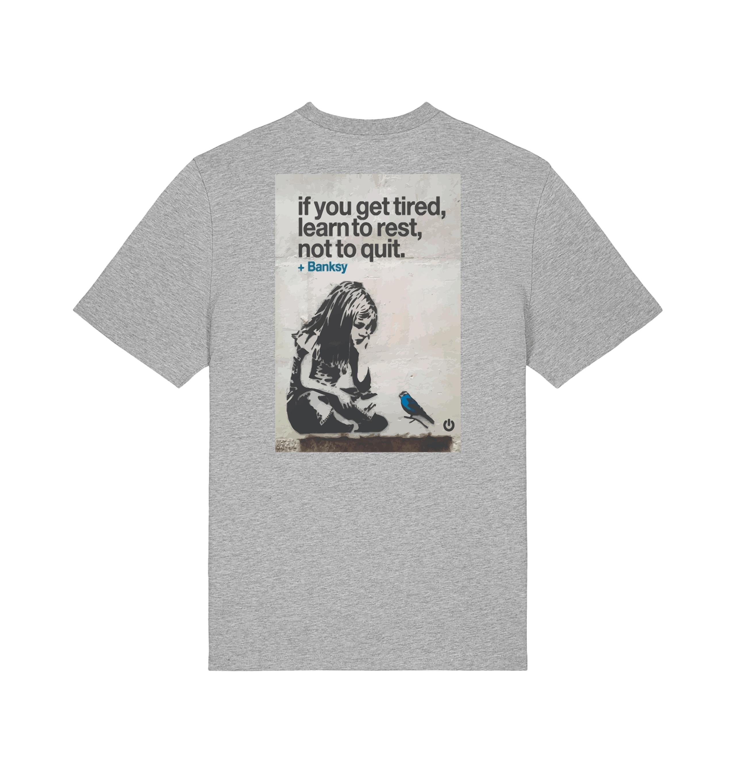 Heather Grey Printed T-shirt Back