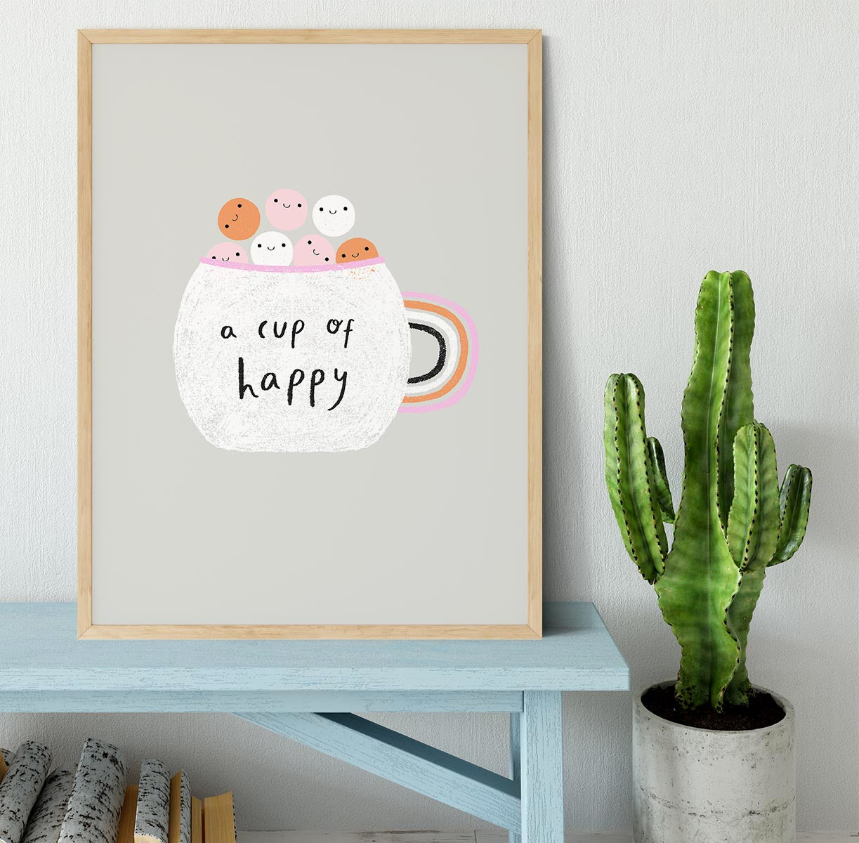 A Cup of Happy Framed Print - Canvas Art Rocks - 4