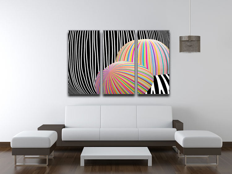 Abstract Expression 3 Split Panel Canvas Print - 1x - 3