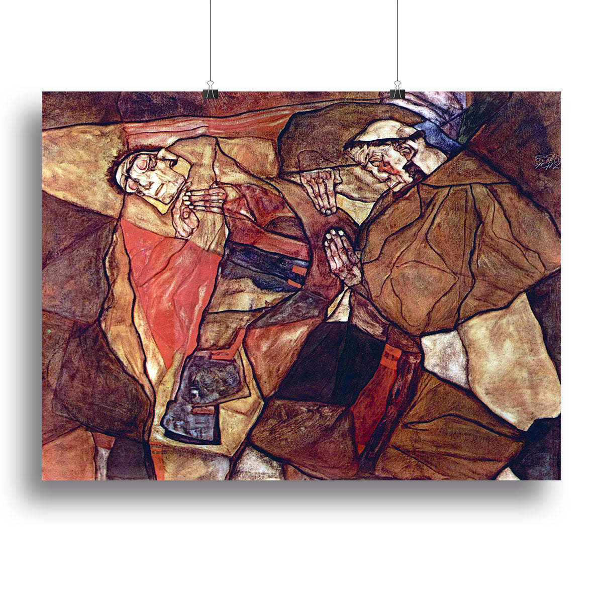 Agony The Death Struggle by Egon Schiele Poster - Unframed