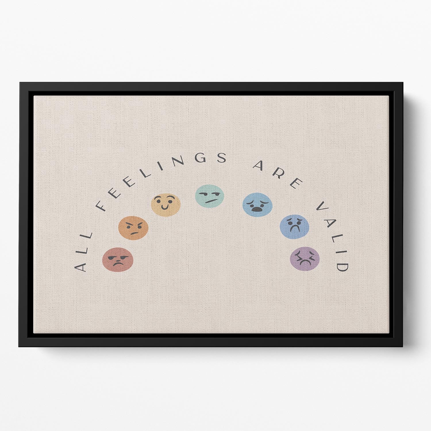 All Feelings Are Valid Faces Floating Framed Canvas - Canvas Art Rocks - 2