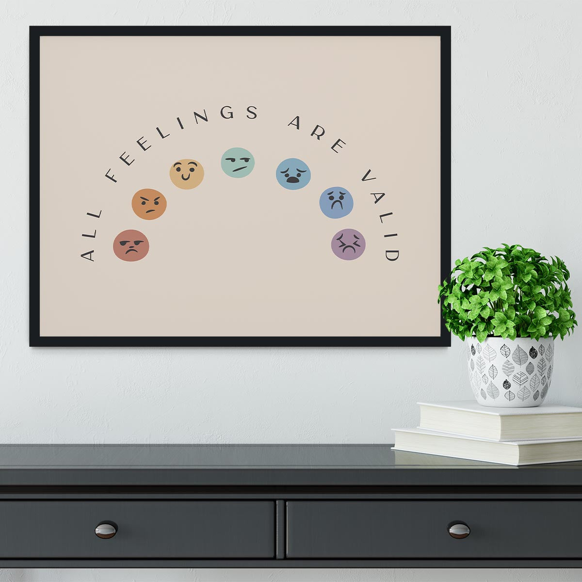 All Feelings Are Valid Faces Framed Print - Canvas Art Rocks - 2