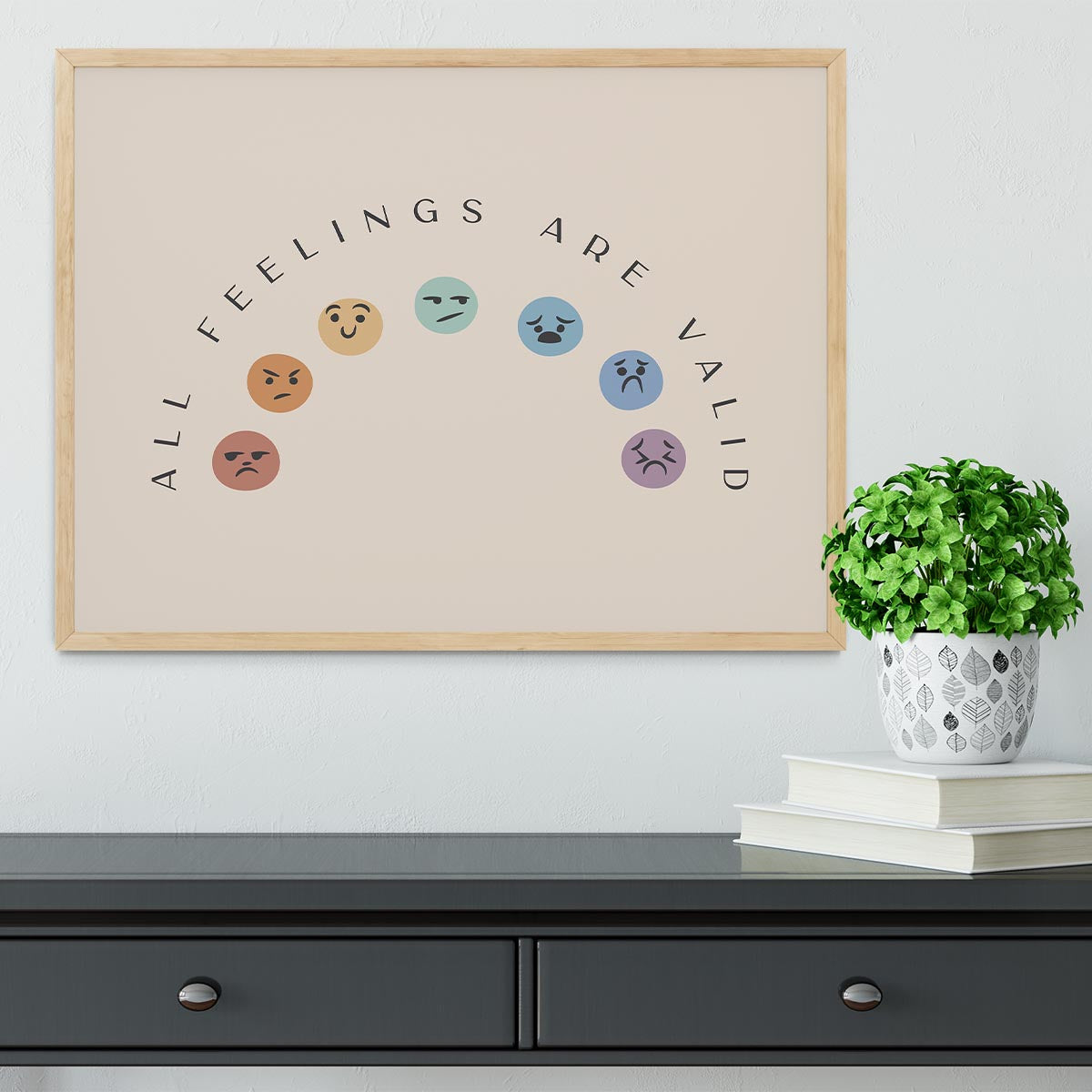 All Feelings Are Valid Faces Framed Print - Canvas Art Rocks - 4