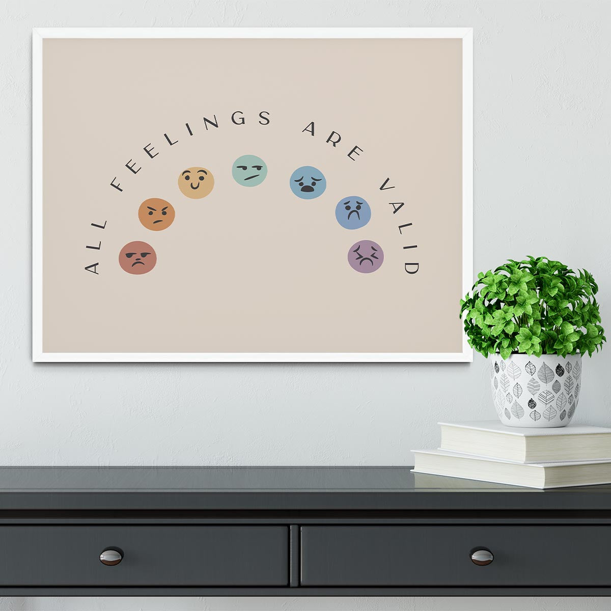 All Feelings Are Valid Faces Framed Print - Canvas Art Rocks -6