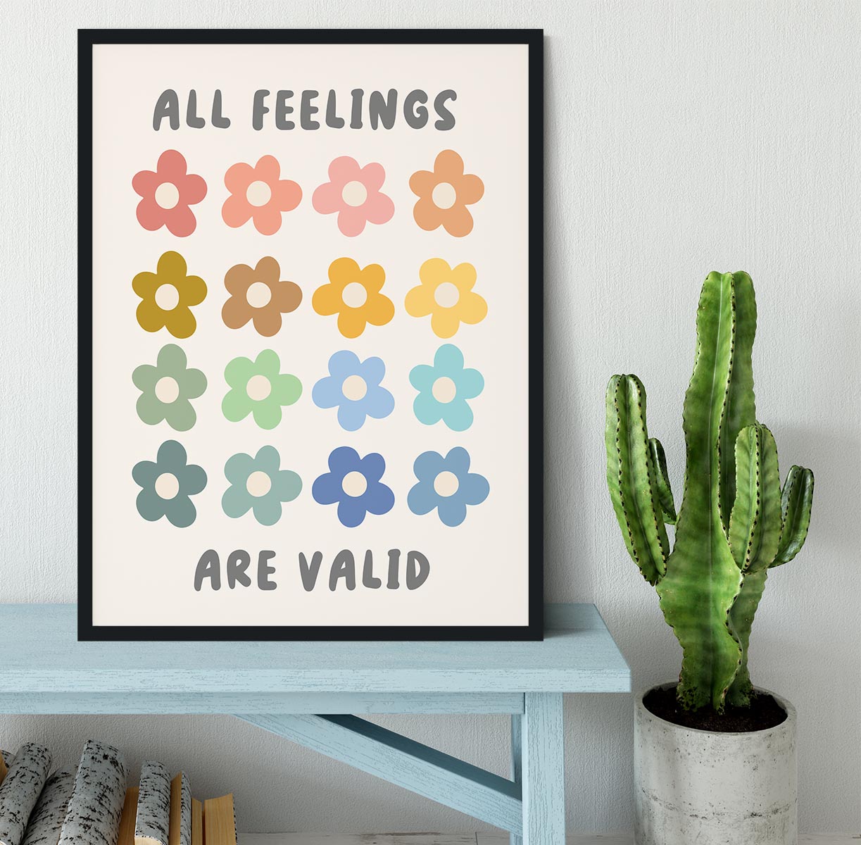 All Feelings Are Valid Flowers Framed Print - Canvas Art Rocks - 2