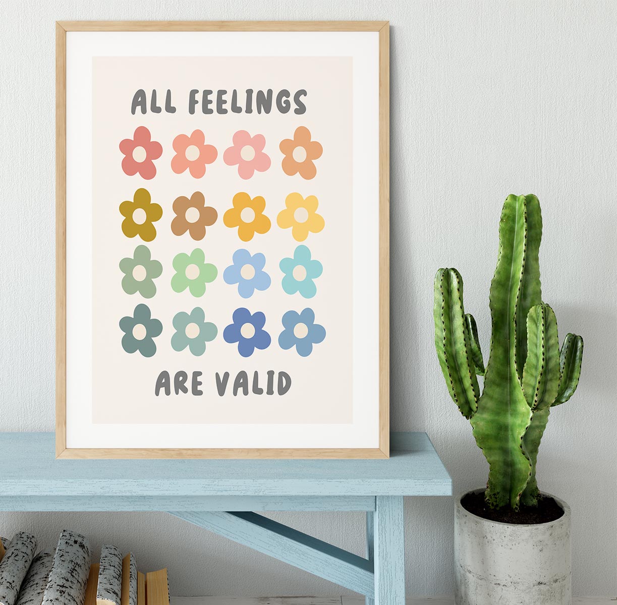 All Feelings Are Valid Flowers Framed Print - Canvas Art Rocks - 3