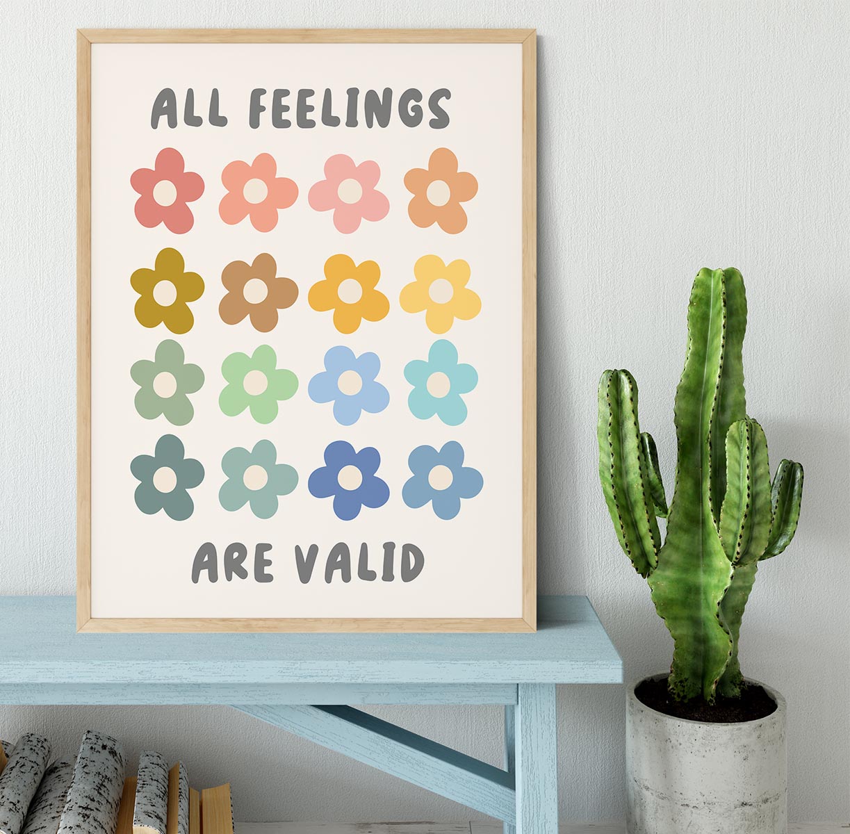 All Feelings Are Valid Flowers Framed Print - Canvas Art Rocks - 4