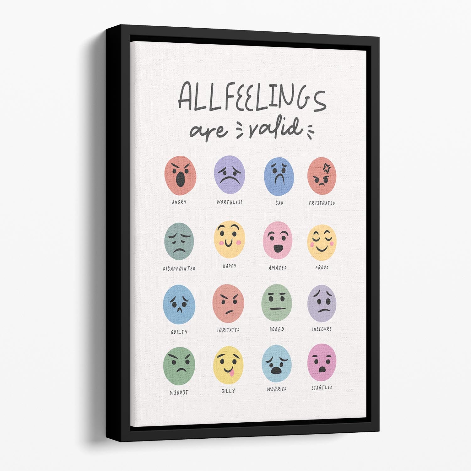 All Feelings Are Valid Floating Framed Canvas - Canvas Art Rocks - 1