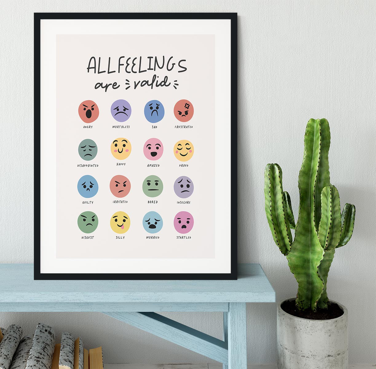 All Feelings Are Valid Framed Print - Canvas Art Rocks - 1